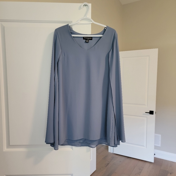 REVAMPED sleeveless mini dress with cape - Picture 1 of 7